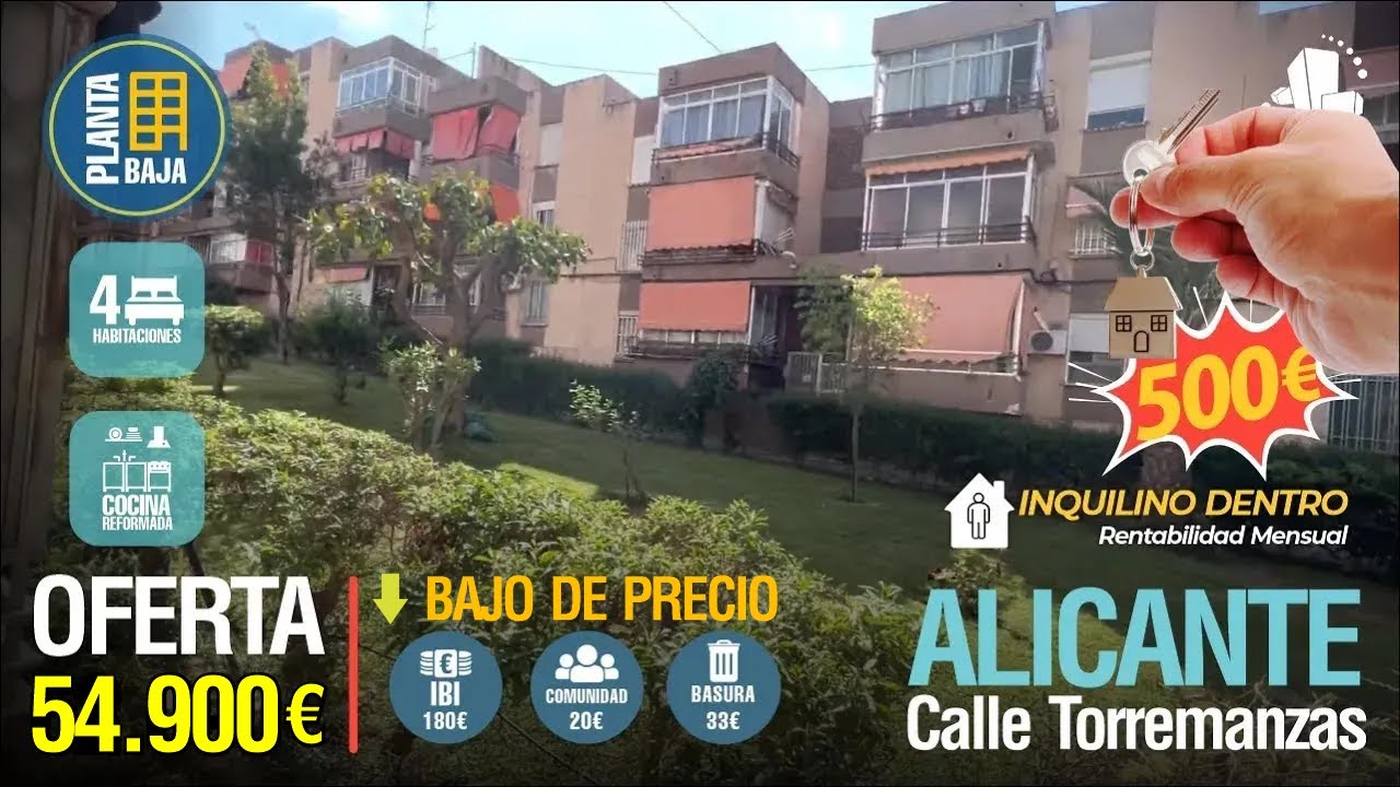 ✅ RESERVADO ✅ ☀️ALICANTE💰54.900€⭐️CALLE TORREMANZANAS   / ALQUILER  500€  /COCINA REFORMADA⭐️
