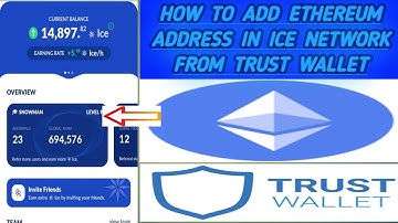 How to add ethereum address on ice network app||Trust wallet eth address