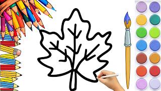 How To Draw cute Leaf Drawing, Painting & Coloring For Kids and Toddlers_🌈🎨