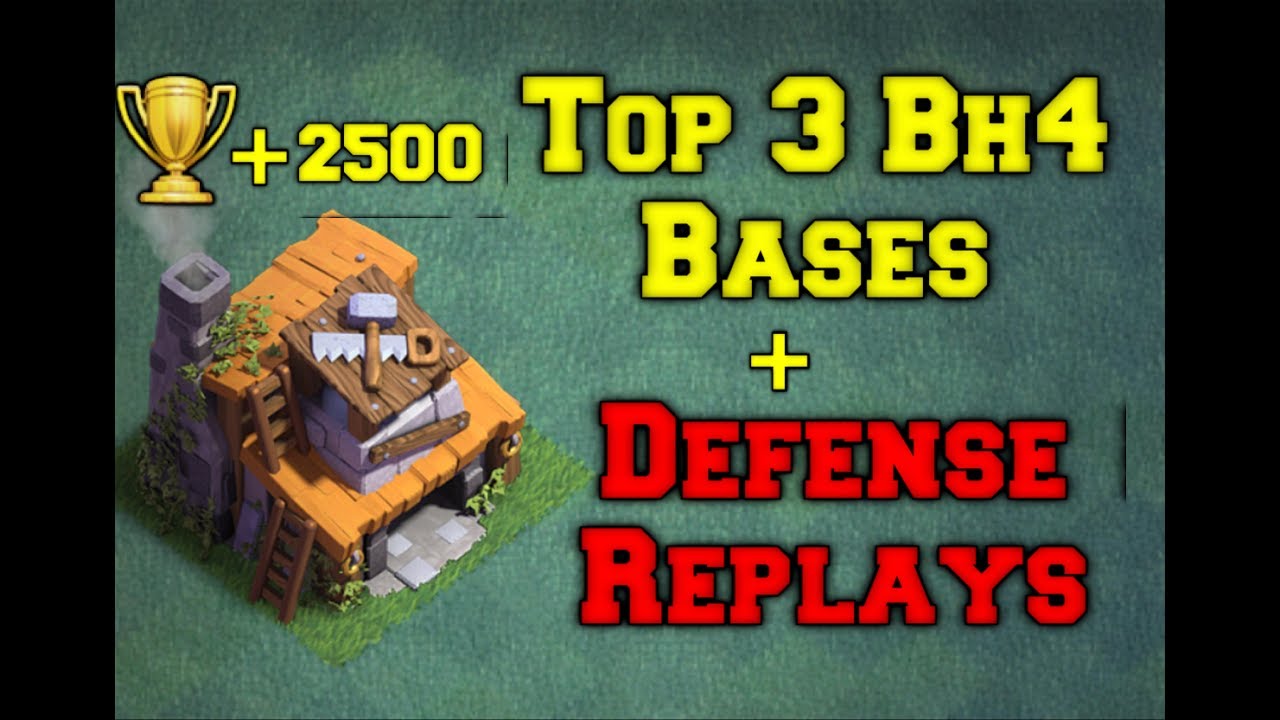 *NEW* Top 3 Builder Hall 4 Bases + Defense Replays / Base Layouts(BH4) | Clash Of Clans New Update