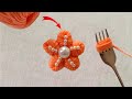 Super Easy Woolen Flower Craft Ideas with Fork - Hand Embroidery Amazing Trick - DIY Woolen Flowers