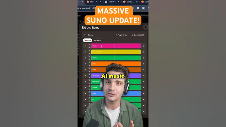 Suno AI Just Dropped This INSANE Music Editing Update that lets you Extract Stems! #suno #shorts