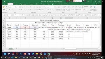 Create Result Sheet in Excel | Excel Result Sheet Grade Formula | এক্সেলে রেজাল্ট শীট তৈরি