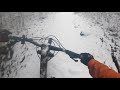 Mountain biking in the snow trying to