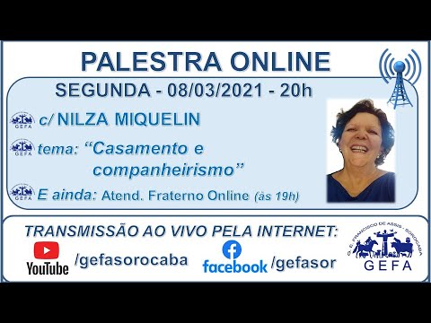 Assista: Palestra online - c/ NILZA MIQUELIN (08/03/2021)