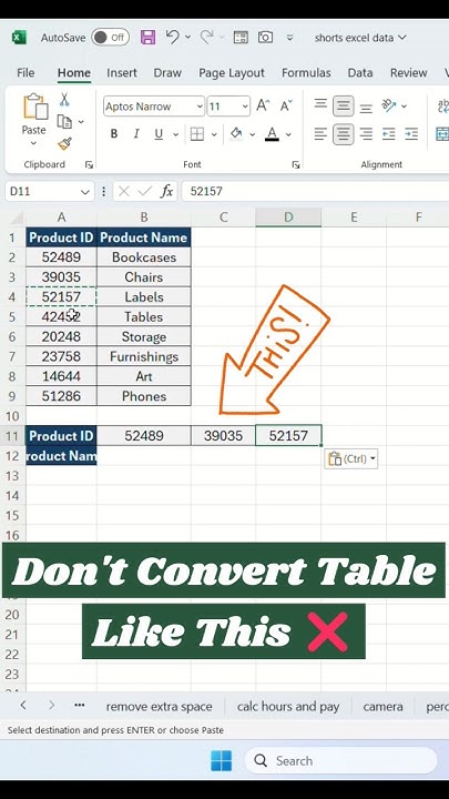 convert-table-dimensions-in-excel-shorts-excel-skillsphere