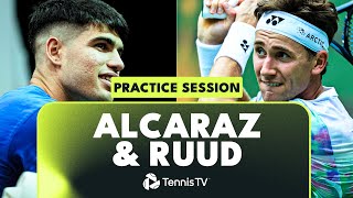 Carlos Alcaraz & Casper Ruud: Court-Level Practice | Paris 2023 Highlights