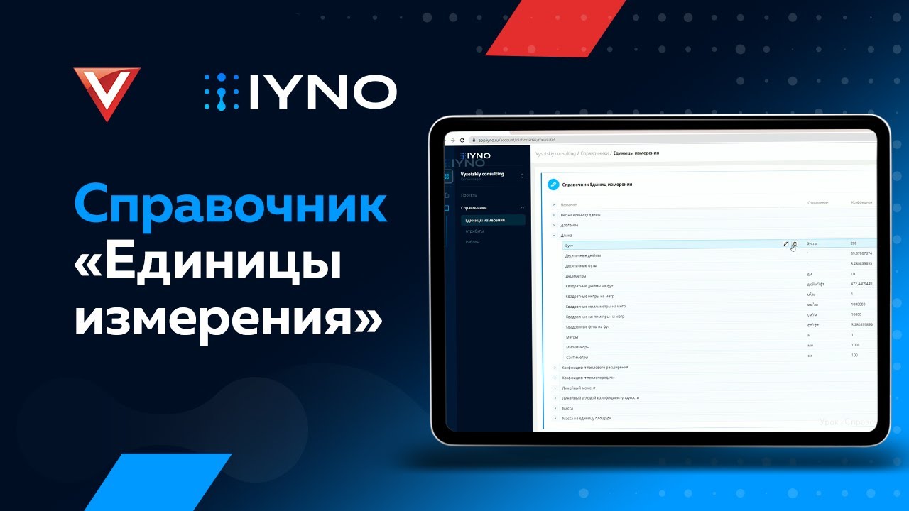 [Курс «IYNO Start»] Справочник «Единицы измерения»