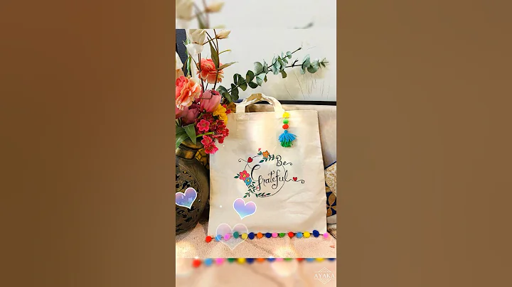 Canvas Tote Bag Painting/ #shorts #youtubeshorts #acrylicpainting