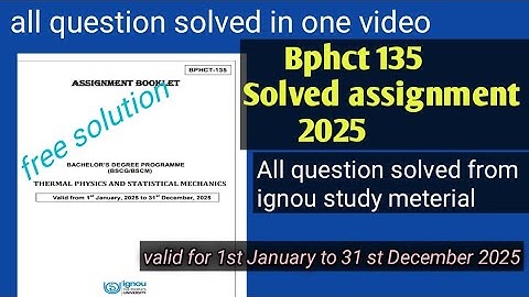 Bphct 135 solved assignment 2025