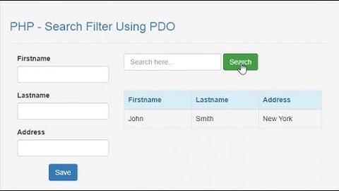 PHP - Search Filter Using PDO