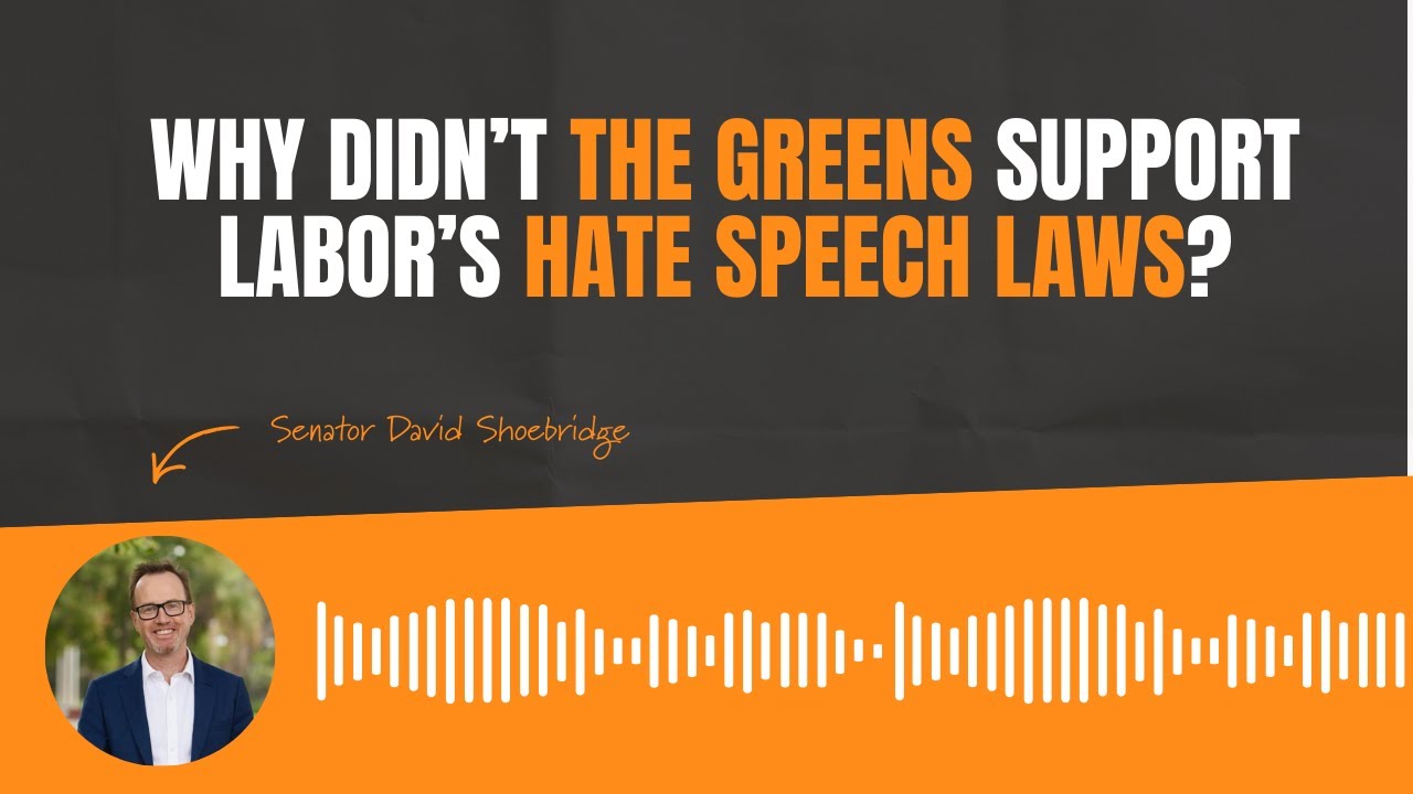 Why I REFUSED to pass DANGEROUS hate speech laws - YouTube