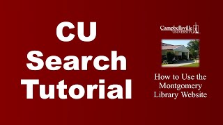 CU Search Tutorial