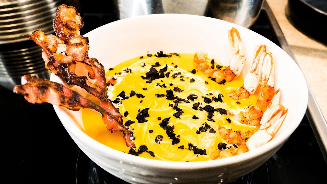 Креветочный биск с тыквой (тыквенный крем-суп) - YouTube