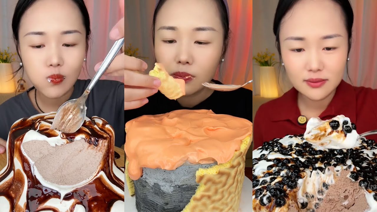 asmr mukbang - creamy oreo chocolate cake eating sound
