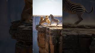 Zebra Unexpected Escape From Lioness. #shorts #lion #zebra