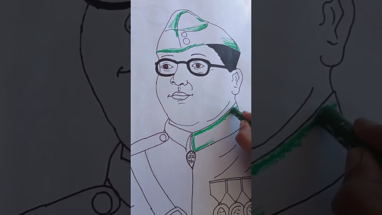 Netaji Subhash Chandra Bose ki drawing ✍🏻♥️