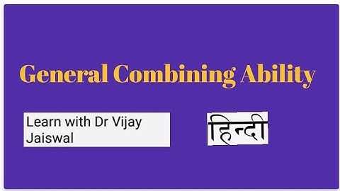 GENERAL COMBINING ABILITY ANIMAL GENETICS BREEDING HINDI