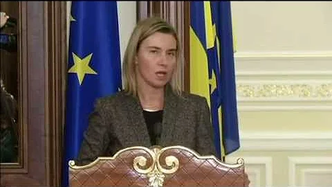 EU Foreign Policy Chief Visits Kyiv: Mogherini says EU will help Ukraine implement Minsk peace deal