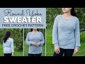 How to crochet a top down sweater  round yoke sweater  free pattern