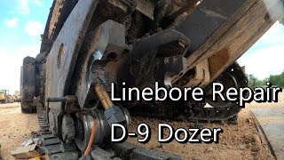 Linebore of D9 Dozer rear Idler wheel shaft.