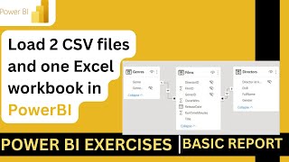 Load 2 CSV files and one Excel workbook in POwer BI