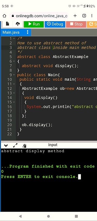 How to use abstract method of abstract class inside main method in java ...