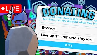 Playing Roblox PLS DONATE | GIVING AWAY ROBUX TO VIEWERS | Live Stream