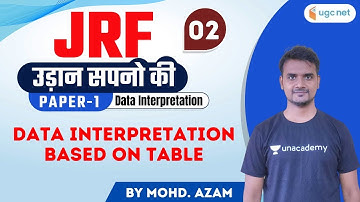 NTA UGC NET JRF 2021 | Data Interpretation by Mohd. Azam | Data Interpretation Based on Table
