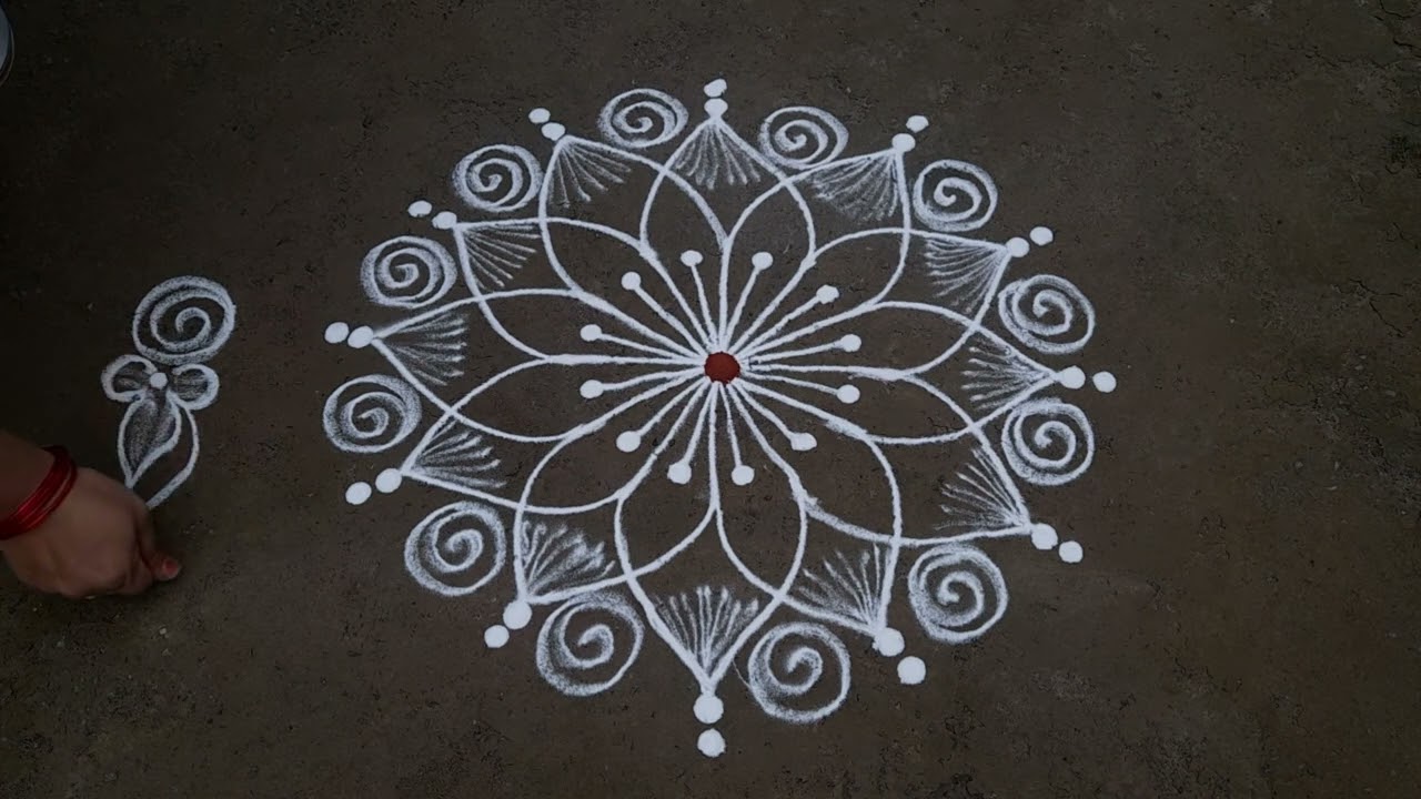 sravanamasam muggulu 3*2dots small beautiful rangoli design easy rangoli Anu'sworld