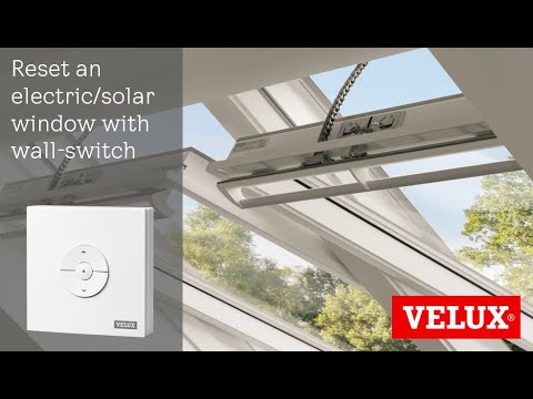 Electric or solar centre-pivot window reset guide (GGL / GGU) with wall-switch (KLI)