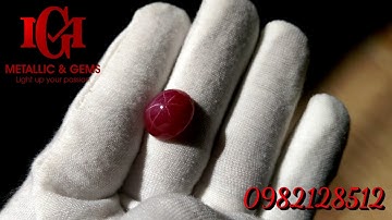 Ruby Lục Yên màu đỏ sao nét 11,8ct