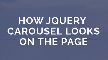 How jQuery Carousel looks - Fascinating Transition Effects!