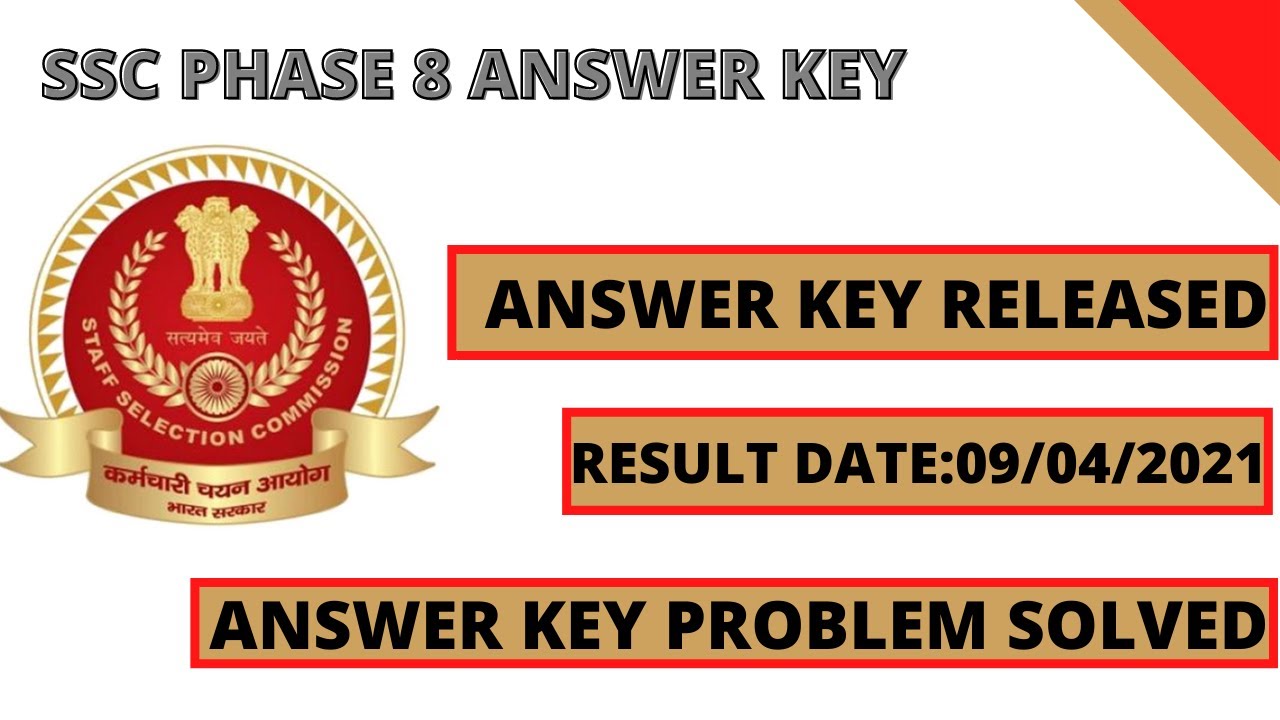 SSC PHASE 8 ANSWER KEY 2020 || PROBLEM SOLVED