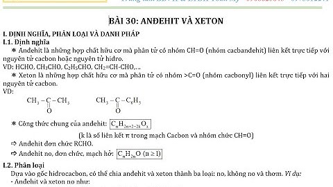 Bài tập andehit xeton trong đề thi đại học