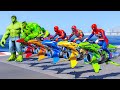 TEAM SPIDER-MAN VS TEAM HULK | Super Challenge Race Track Together - GTA 5 Funny Contest