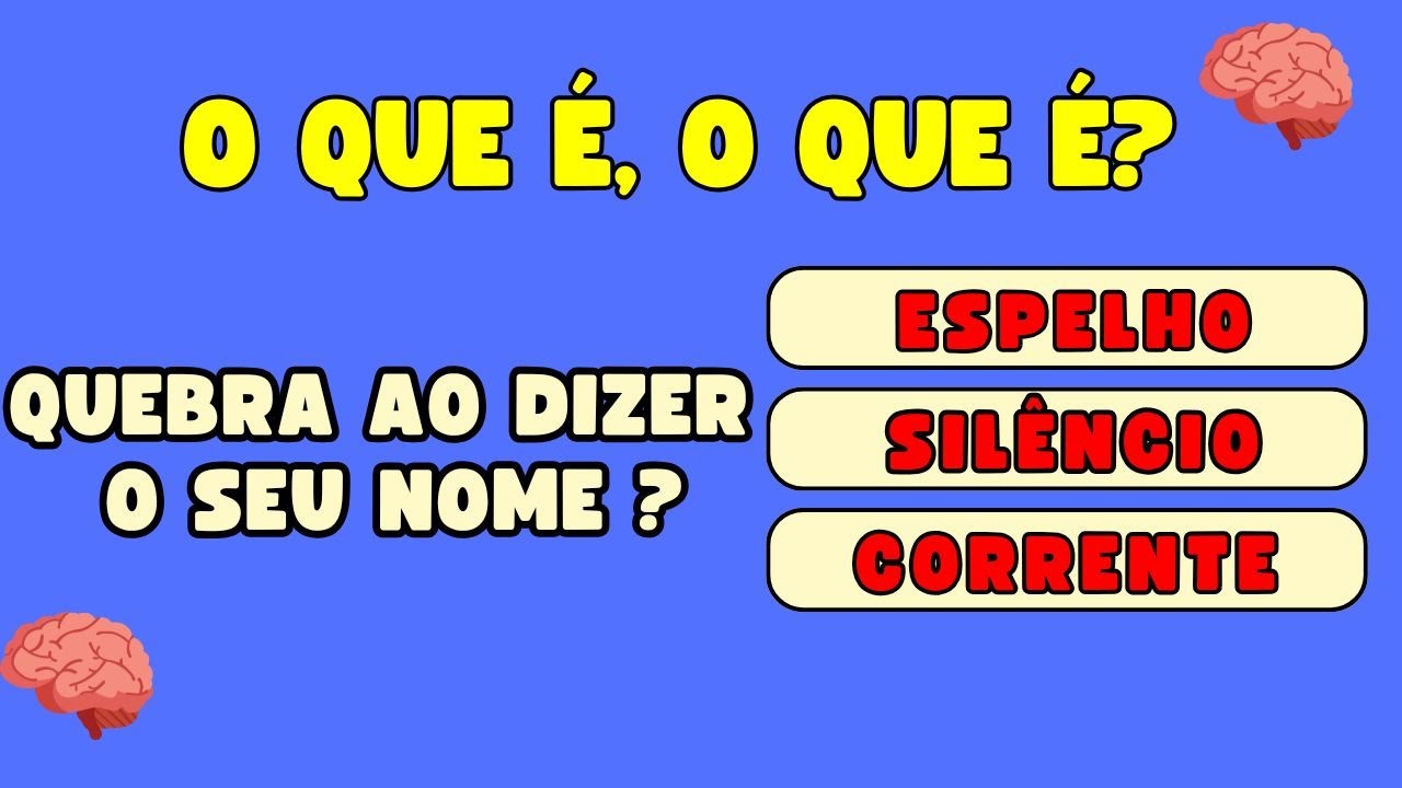 O QUE É O QUE É? Adivinhe As Charadas Mais DIFÍCEIS Do Mundo! - YouTube