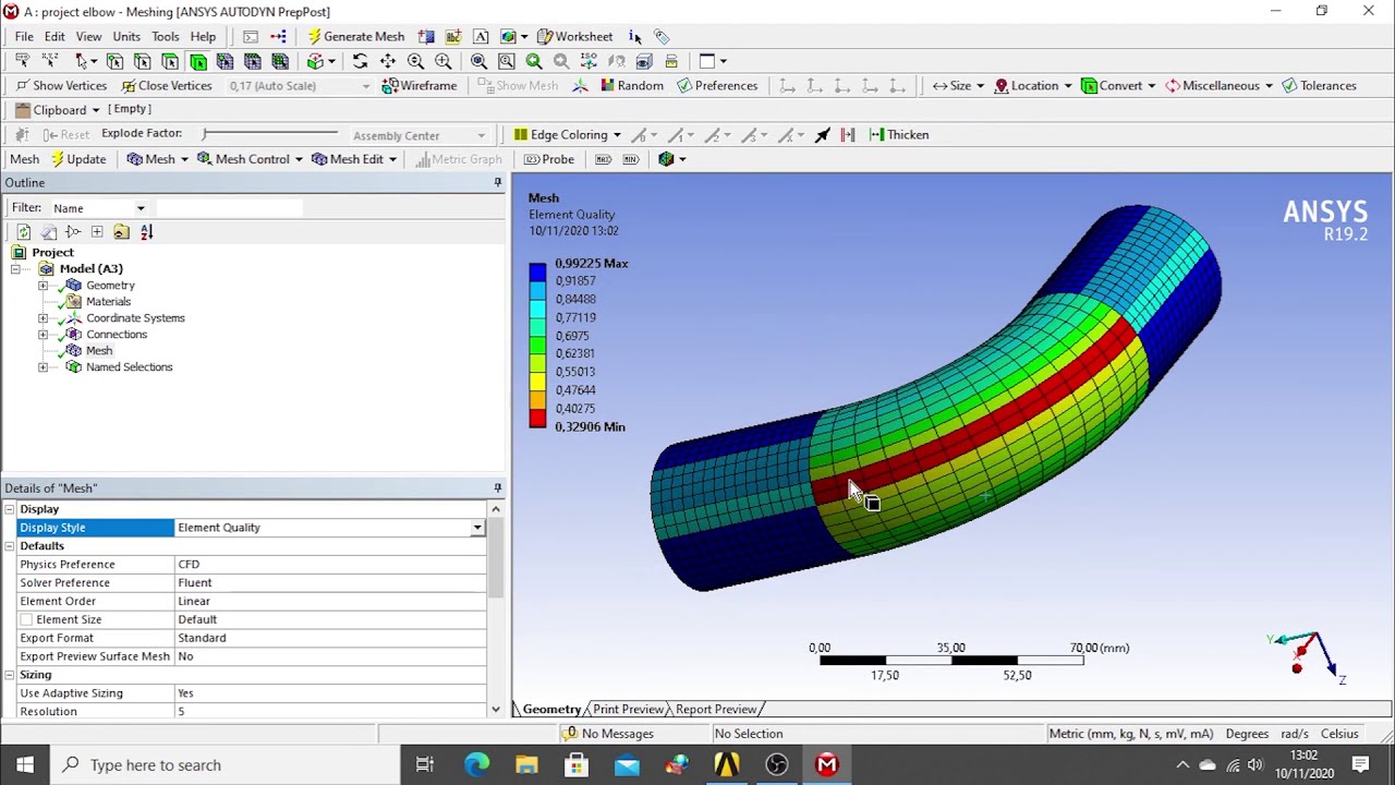 Tutorial membuat mesh di software ansys - YouTube