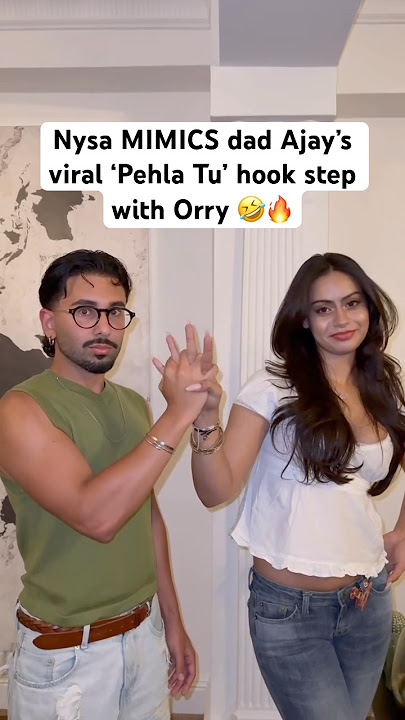 Nysa Devgan MIMICS dad Ajay Devgn’s viral ‘Pehla Tu Duja Tu’ hook step with Orry 🤣🤣🤣 #shorts #fun