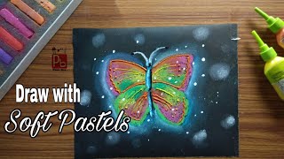 Easy Drawing Beautiful Butterfly with Soft  Pastels for beginners | step by step#drawing #paintbox screenshot 2