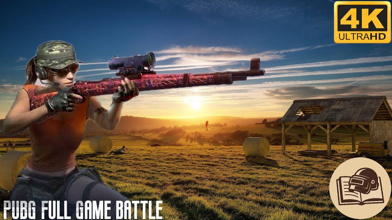 PUBG PC Full Match 4K Gameplay 4-Man Squad Teamwork No Commentary Bolt-Action Sniper Final Kill