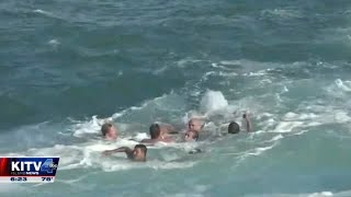 Bystanders rescue man caught in huge ocean swells at Point Panic