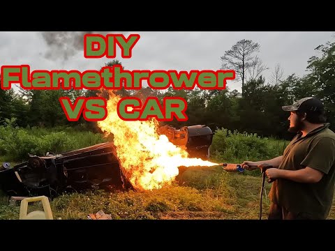 Diesel in a Presser Washer Diy FLAMETHROWER VS CAR