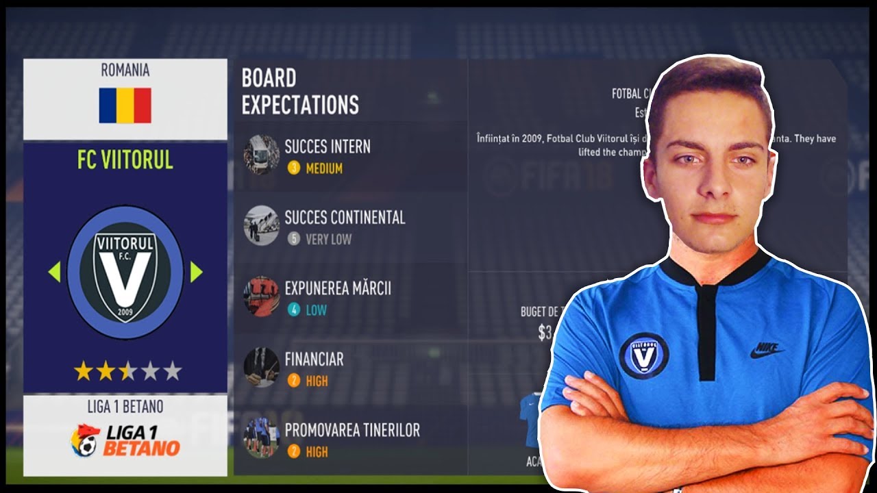 LIGA 1 ROMANIA in FIFA 18! Cariera cu FC VIITORUL!