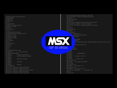 MSX BASIC Game "Word Guessing"