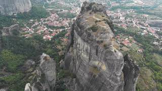 The Meteora Monasteries, Kalambaka, Greece. Drone video in 4k