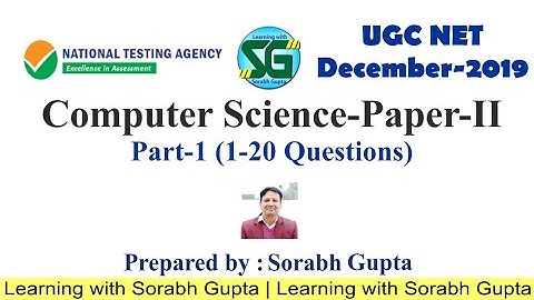 NTA UGC NET Computer Science DEC-2019 Paper-2 | Part-1 Solution (1-20 Questions)