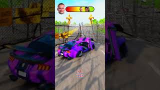 Haaland  Messi ROnaldo vs 100 Gates ⛩️😂 #carjump #beamng #funny #videogames