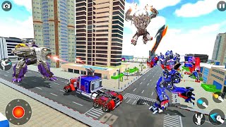 Optimus Prime Robot Action Car Game 2021: Robot Transform Truck Transportation - Android Gameplay screenshot 1