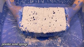 Large bucket paste, blue and white dye 💜🤍💙Squeezing sponges asmr